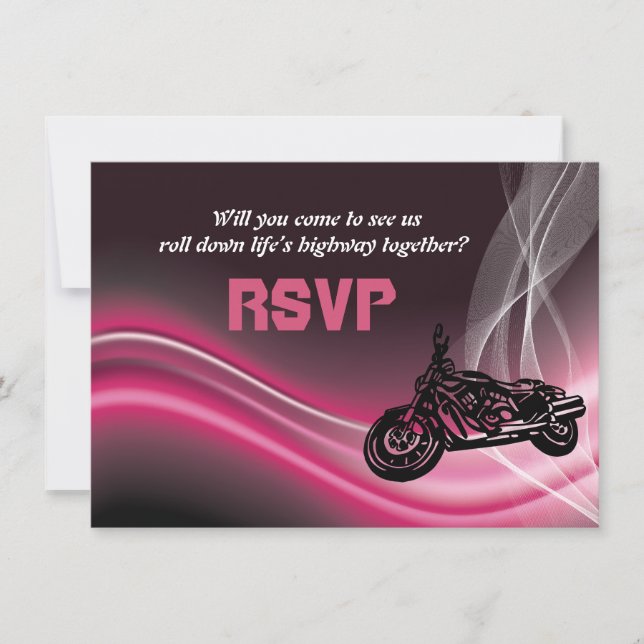 Cartão de resposta de RSVP de casamento de motocic (Frente)