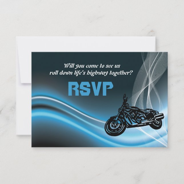 cartão de resposta de RSVP de casamento de motocic (Frente)