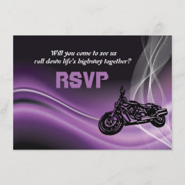 Cartão de resposta de RSVP de casamento de motocic