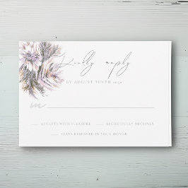 Cartão de Resposta de RSVP de Casamento de Peônias