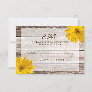Cartão de Resposta de RSVP de Casamento em Madeira