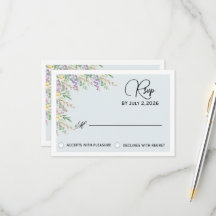 Cartão de Resposta de RSVP de Casamento Floral de
