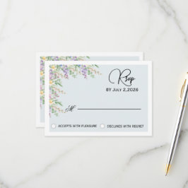 Cartão de Resposta de RSVP de Casamento Floral de
