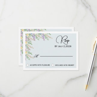 Cartão de Resposta de RSVP de Casamento Floral de