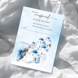 Cartão de Resposta de RSVP de Casamento Grego