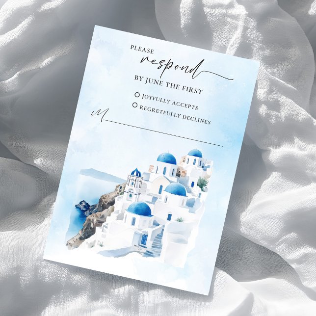 Cartão de Resposta de RSVP de Casamento Grego (Greek RSVP Response Card)