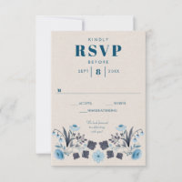 Cartão de Resposta de RSVP de Casamento Modern Boh