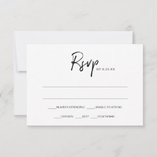 Cartão de Resposta de RSVP de Casamento Moderno   