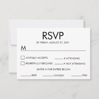 Cartão de Resposta de RSVP de Casamento Nome Moder