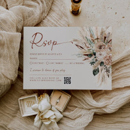Cartão de Resposta de RSVP de Casamento Rústico Bo