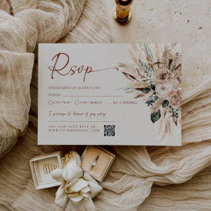 Cartão de Resposta de RSVP de Casamento Rústico Bo