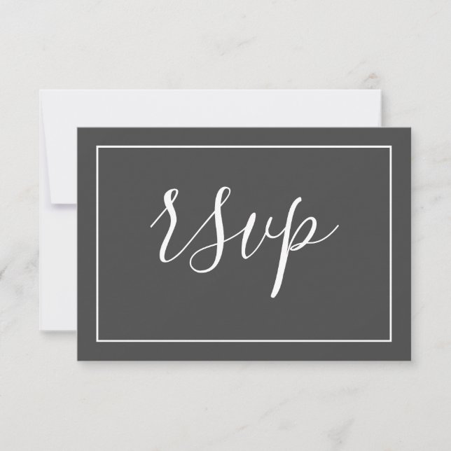 Cartão de Resposta de RSVP de Casamento Simples El (Frente)