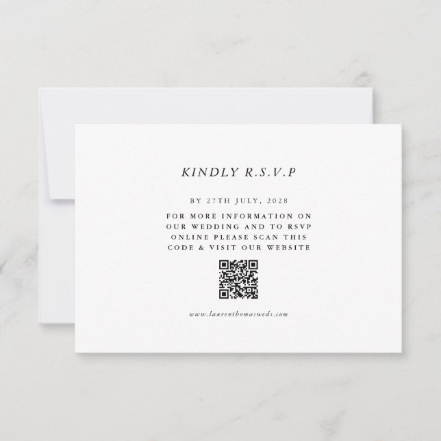 Cartão de Resposta de RSVP de Código QR Simples pa (Frente)