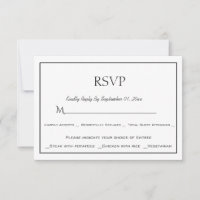Cartão de Resposta de RSVP de Escolha de Menu Pret
