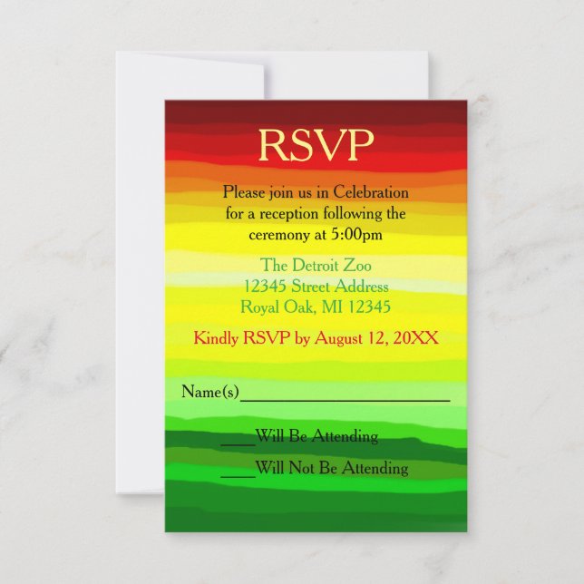 Cartão de Resposta de RSVP de Recepção de Paisagem (Frente)