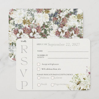Cartão de Resposta de RSVP Floral de Flor Silvestr