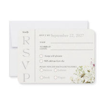 Cartão de Resposta de RSVP Floral de Flor Silvestr
