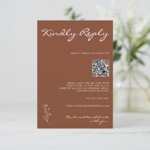 Cartão de Resposta de RSVP Motivo Moderno Terracot