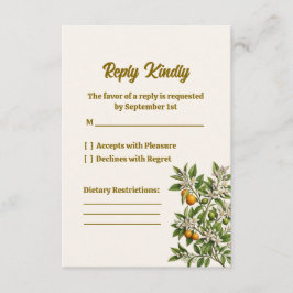 Cartão de Resposta de RSVP para Casamento Florida