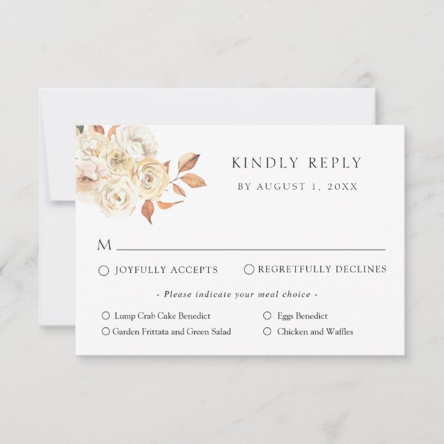 Cartão de Resposta de RSVP para Casamento Rústico  (Frente)