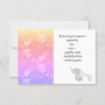 Cartão de resposta de Rsvp Pastel Heart