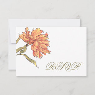 Cartão de Resposta de RSVP Peach Peony