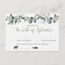 Cartão de resposta de Samantha & Michael com opçõe