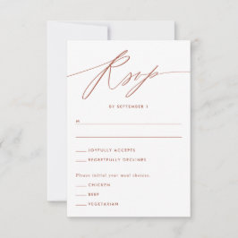 Cartão de Resposta de Script Minimalista Terracota