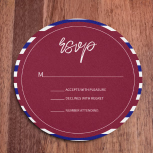 Cartão de Resposta de Tema de Casamento Vermelho e