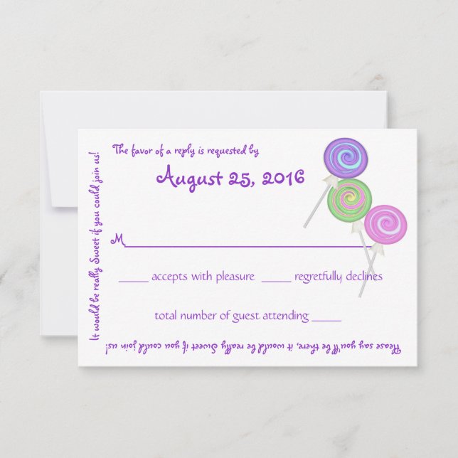 Cartão de Resposta de Texto de Mensagem do Candy T (Frente)