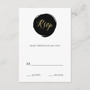 Cartão de Resposta de Traços de Pincel Moderno