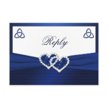 Cartão de Resposta do Nó de Amor Celta em Azul Saf