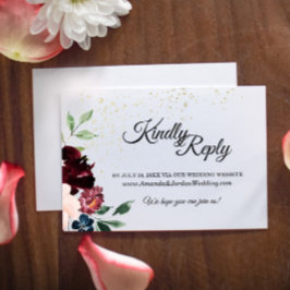 Cartão de Resposta do Site de Casamento Celebração