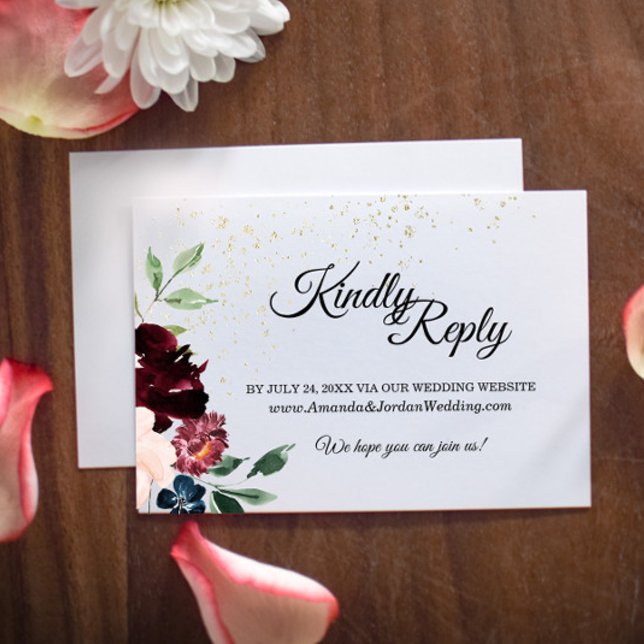 Cartão de Resposta do Site de Casamento de Celebra (Criador carregado)