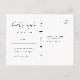 Cartão de Resposta do Sol e Lua Celestial