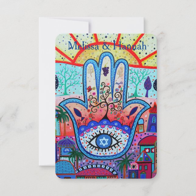 Cartão de resposta do tema de praia do Bar RSVP Ba (Frente)