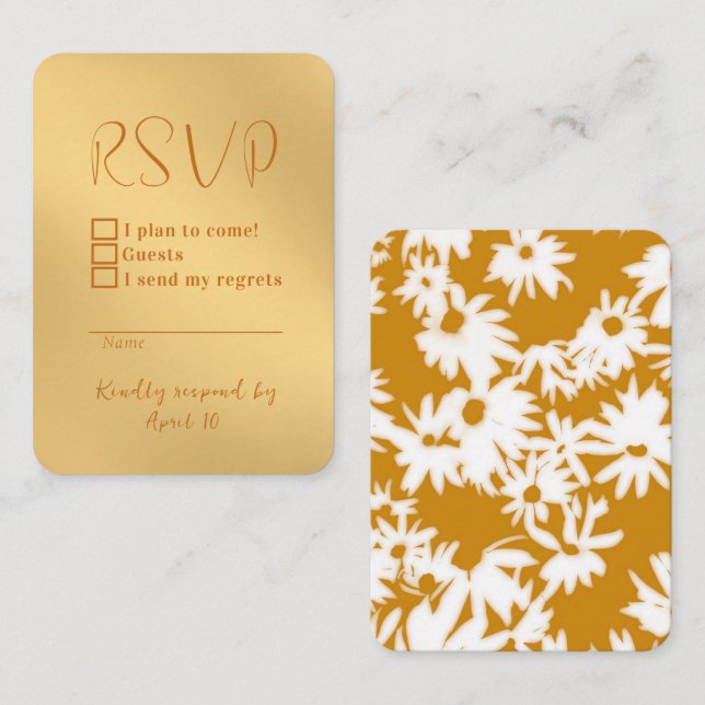 Cartão de Resposta Dourada Color Me Daisie (Frente/Verso)