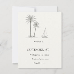 Cartão de Resposta Egyptian Nile Palm e Felucca