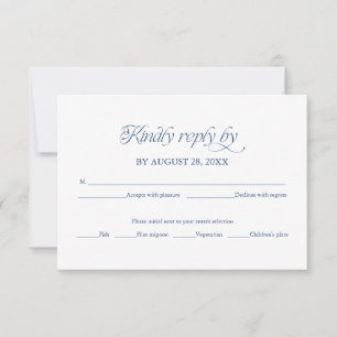Cartão de Resposta Elegante de RSVP de Casamento M