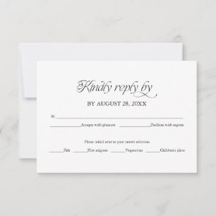 Cartão de Resposta Elegante de RSVP para Casamento