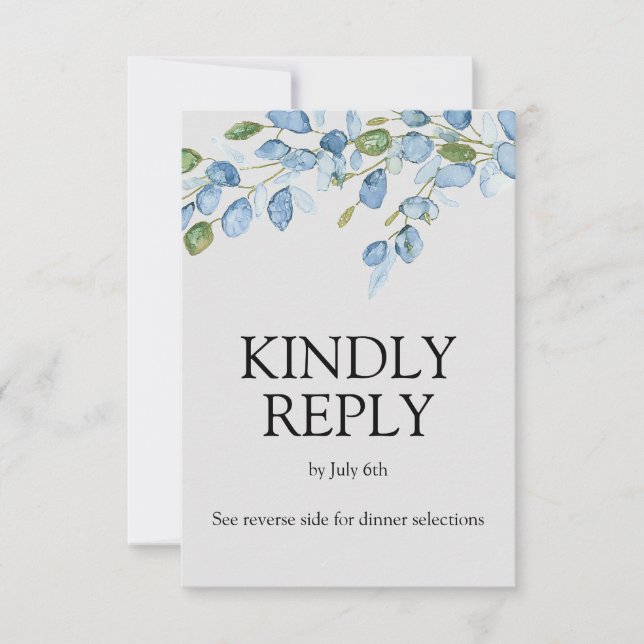 Cartão de resposta em aquarela floral elegante (Frente)