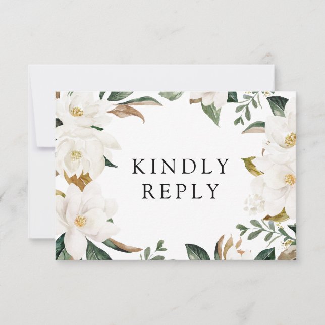 cartão de resposta escolha de refeição floral (Frente)