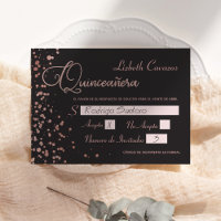 Cartão de Resposta Espanhol Quinceanera, Rosa Dour