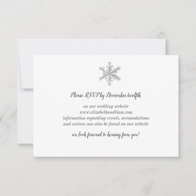 Cartão de Resposta Floco de Neve (Frente)