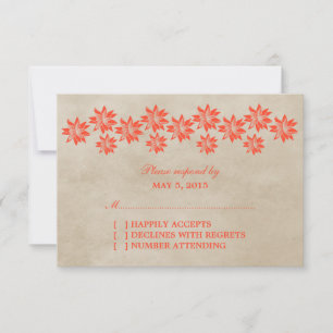 Cartão de Resposta Floral de Casamento vintage Lar