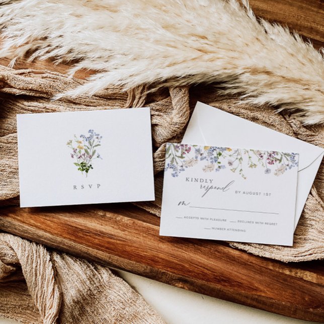 Cartão de Resposta Floral de Placa RSVP de Casamen (Criador carregado)