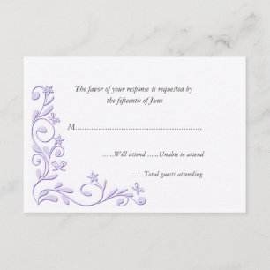 Cartão de Resposta Formal de Casamento Elegante
