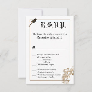 Cartão de Resposta Formal de Pássaros de Amor 3.5x