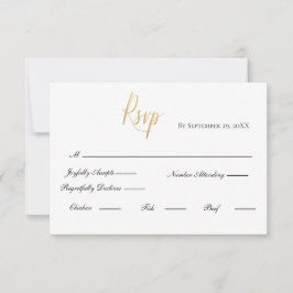 Cartão de Resposta Formal Elegante de Casamento co
