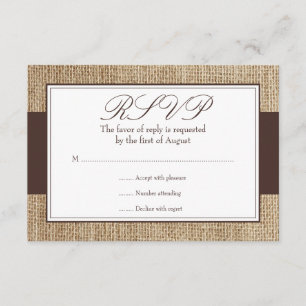 Cartão de Resposta Formal Russo Burlap Brown